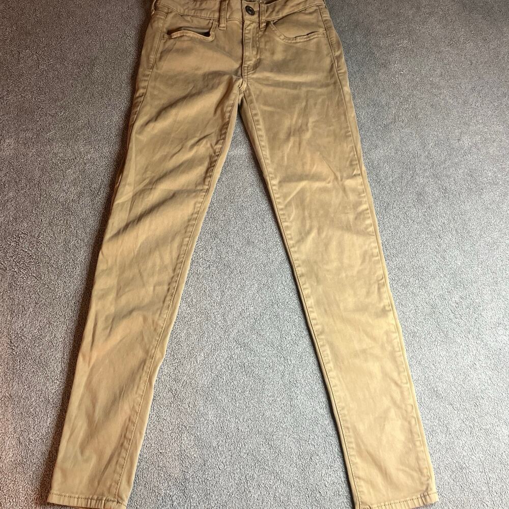 American Eagle Super Stretch Khaki Jeggings Size 2 Regular Women's Pants B281